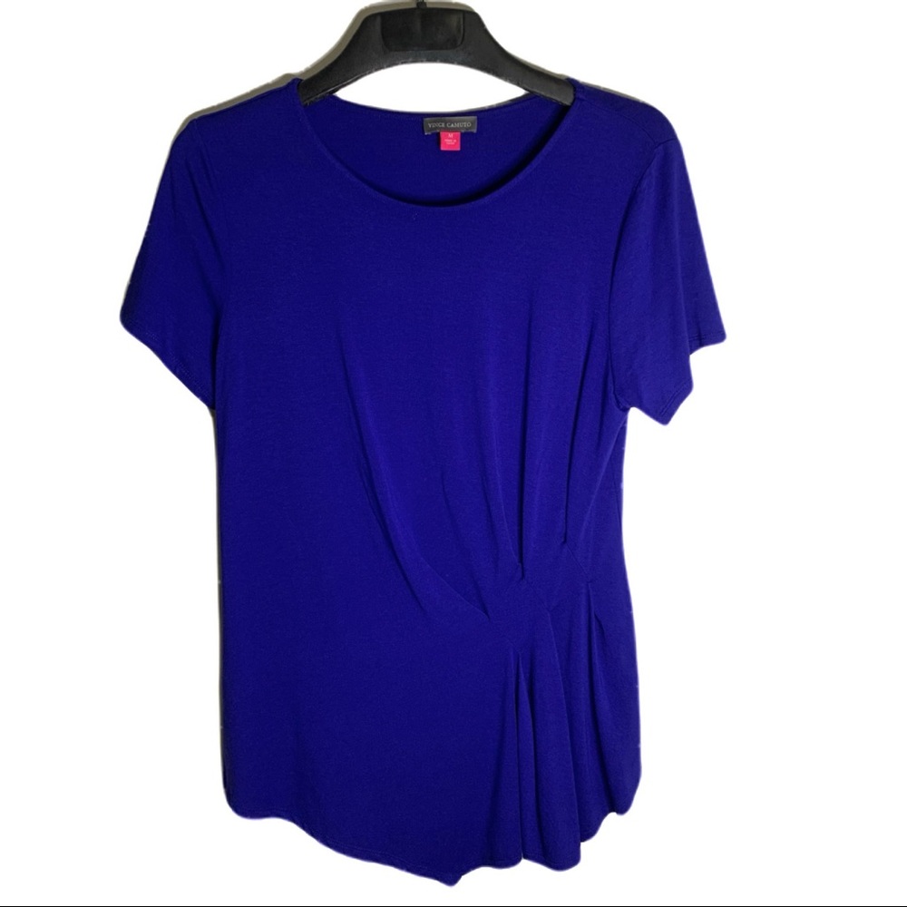 Vince Camuto Blue Side Ruched Top Sz S